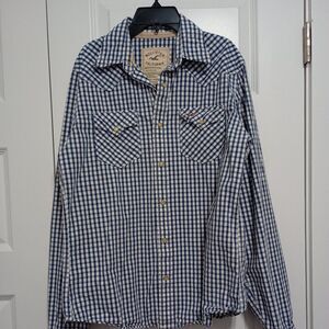 Hollister Western Style Mens Snap Button Shirt, Size M